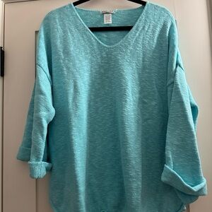 Women's V-Neck Sweater in Light Blue